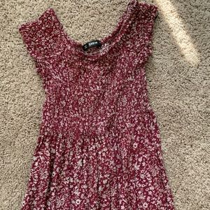 Shein red flowy maxi dress